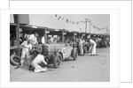 Two Talbot 105s in the pits at the JCC Double Twelve race, Brooklands, 8/9 May 1931 by Bill Brunell