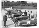 Cars on the start line for a motor race at Brooklands by Bill Brunell