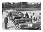 Cars on the start line for a motor race at Brooklands by Bill Brunell
