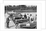 Cars on the start line for a motor race at Brooklands by Bill Brunell