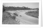 Sir Henry Birkin's Bentley leading Earl Howe's Bugatti Type 54, BARC meeting, Brooklands, May 1932 by Bill Brunell