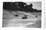 Cars racing on the banking at a JCC Members Day, Brooklands by Bill Brunell