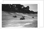 Cars racing on the banking at a JCC Members Day, Brooklands by Bill Brunell