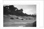 Cars racing on the banking at a JCC Members Day, Brooklands by Bill Brunell