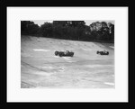 Two Riley 9 Brooklands racing on the banking at a JCC Members Day, Brooklands by Bill Brunell