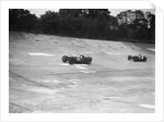 Two Riley 9 Brooklands racing on the banking at a JCC Members Day, Brooklands by Bill Brunell