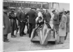 People examining Leon Cushman's Austin 7 racer at Brooklands for a speed record attempt, 1931 by Bill Brunell