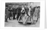 People examining Leon Cushman's Austin 7 racer at Brooklands for a speed record attempt, 1931 by Bill Brunell