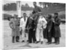 Leon Cushman being carried aloft after making a successful speed record attempt, Brooklands, 1931 by Bill Brunell
