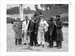 Leon Cushman being carried aloft after making a successful speed record attempt, Brooklands, 1931 by Bill Brunell