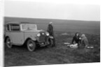 Three women having a picnic during a road test of a Triumph Scorpion, 1931 by Bill Brunell