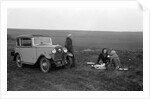 Three women having a picnic during a road test of a Triumph Scorpion, 1931 by Bill Brunell