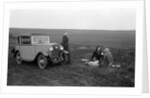 Three women having a picnic during a road test of a Triumph Scorpion, 1931 by Bill Brunell