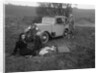 Three women having a picnic during a road test of a Triumph Scorpion, 1931 by Bill Brunell