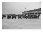Cars competing in the BARC Daily Sketch Old Crocks Race, Brooklands, 1931 by Bill Brunell