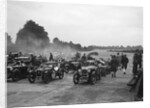 Cars on the starting grid for the Brighton & Hove Motor Club High Speed Trial, Brooklands, c1931 by Bill Brunell