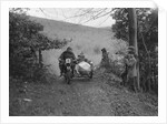 Norton and sidecar ridden by SL Grubb competing in the Inter-Varsity Trial, November 1931 by Bill Brunell