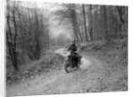 Motorcycle ridden by RD Quincy competing in the Inter-Varsity Trial, November 1931 by Bill Brunell