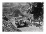 1934 Singer saloon taking part in a West Hants Light Car Club Trial, Ibberton Hill, Dorset, 1930s by Bill Brunell