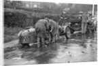 Attaching snow chains to JE Lancaster's Riley Brooklands during the Inter-Varsity Trial, 1930 by Bill Brunell