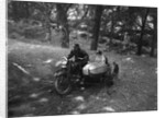 Harley-Davidson and sidecar, B&HMC Brighton-Beer Trial, Fingle Bridge Hill, Devon, 1934 by Bill Brunell