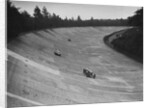 Frazer-Nash and Frazer-Nash BMW racing on the banking at Brooklands, 1938 or 1939 by Bill Brunell