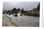 Vehicles on Flooded road at Beaulieu 2008 by Unknown