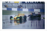 Benetton B193A Michael Schumacher and K.Wendlinger in Sauber Ilmor 1993 Euro GP at Donington by Unknown