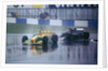 Benetton B193A Michael Schumacher and K.Wendlinger in Sauber Ilmor 1993 Euro GP at Donington by Unknown