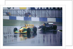Benetton B193A Michael Schumacher and K.Wendlinger in Sauber Ilmor 1993 Euro GP at Donington by Unknown