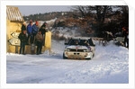 Juha Kankkunen in Lancia Delta HF during 1987 Monte Carlo Rally. He finished 2nd overall by Unknown