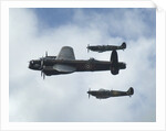 2011 Goodwood Revival Meeting, Lancaster bomber and 2 Spitfires in aerial display by Unknown