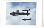 2011 Goodwood Revival Meeting, Lancaster bomber and 2 Spitfires in aerial display by Unknown