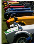 Row of Caterham Sevens at club meeting event by Anonymous