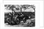 1869 Tasker traction engine with red flag man at the front by Anonymous