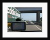 Passing Eddie Stobart truck on the A46 with satnav screen on windscreen by Anonymous