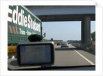 Passing Eddie Stobart truck on the A46 with satnav screen on windscreen by Anonymous