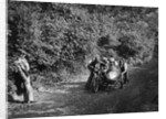 Motorcycle and sidecar competing in the Brighton and Hove Motor Club Brighton-Beer Trial, 1930 by Bill Brunell