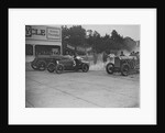 Fiat, Bugatti and Benz competing at a Surbiton Motor Club race meeting, Brooklands, Surrey, 1928 by Bill Brunell