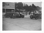Fiat, Bugatti and Benz competing at a Surbiton Motor Club race meeting, Brooklands, Surrey, 1928 by Bill Brunell