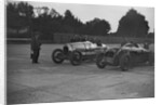 Delage of J Taylor and Bentley of Dudley Froy, Surbiton Motor Club race meeting, Brooklands, 1928 by Bill Brunell