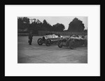 Delage of J Taylor and Bentley of Dudley Froy, Surbiton Motor Club race meeting, Brooklands, 1928 by Bill Brunell