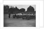 Delage of J Taylor and Bentley of Dudley Froy, Surbiton Motor Club race meeting, Brooklands, 1928 by Bill Brunell