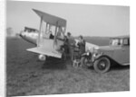 Lea-Francis V type saloon and Blackburn Bluebird aeroplane, c1930 by Bill Brunell