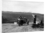Motorcycle and sidecar competing in a motoring trial, Bagshot Heath, Surrey, 1930s by Bill Brunell