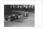 Two Frazer-Nash cars racing at Donington Park, Leicestershire, 1930s by Bill Brunell