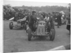 Dick Seaman's ERA, Dick Shuttleworth's Alfa Romeo and a MG Magnette at Donington Park, 1935 by Bill Brunell