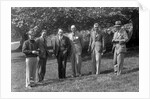 Group of men at Donington Park motor racing circuit, Leicestershire, c1930s by Bill Brunell