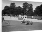 Alfa Romeo of Kenneth Evans taking the chequered flag at Crystal Palace, 1939 by Bill Brunell