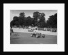 Alfa Romeo of Kenneth Evans taking the chequered flag at Crystal Palace, 1939 by Bill Brunell
